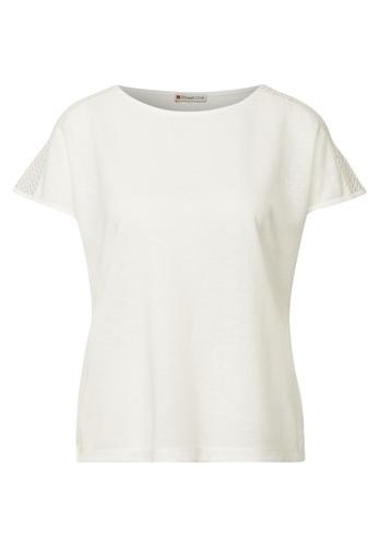Shirt mit Spitzendetail 36 - Off White