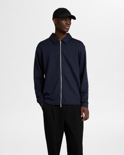 SLHEMANUEL SOFT FULL ZIP SWEAT NOOS Blau XXL