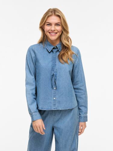 VICONGA L/S BOW DENIM SHIRT 36 Normal geschnitten - Light Blue Denim