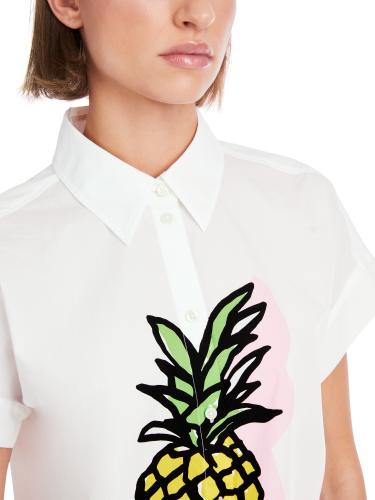 Bedruckte Bluse "Rethink Together" 36 - White