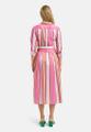 Dress with collar, placket, 3/4 sleeves, wide skirt and belt Rot 36