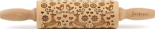 folkroll Teigroller »3D-Motiv-Teigrolle« Buchenholz, Rentier