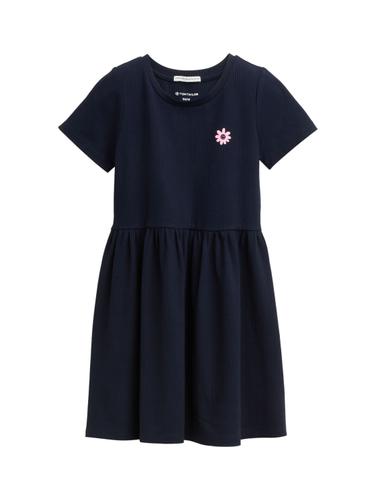 Mini-Kleid mit Rippstruktur 92/98 A-Linie - Sky Captain Blue