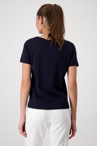 T-Shirt mit Strassschrift 42 - Deep Ocean