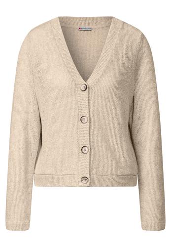 Glitzernde Strick-Look Jacke Beige 42