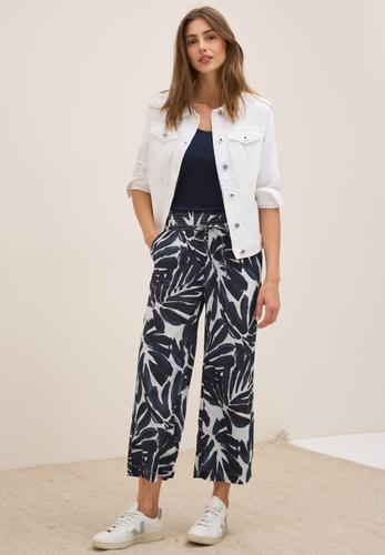 Gemusterte Wide Leg Hose L/7/8 Hosen - Urban Dark Blue