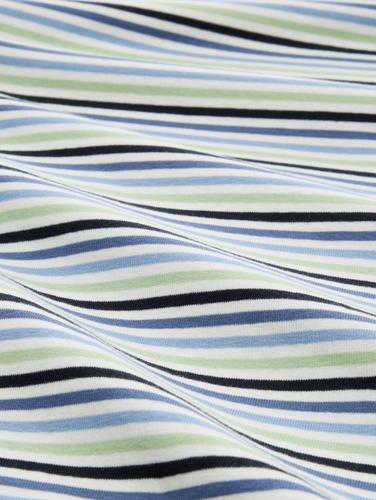 Langarmshirt mit Streifenmuster S Regular Fit - Blue Green Regular Stripe