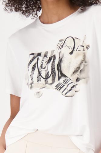 T-Shirt mit Taschenprint 36 - Cream