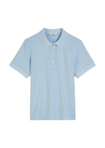 Polo-shirt, short-sleeve, flat knit collar, gmd Blau M