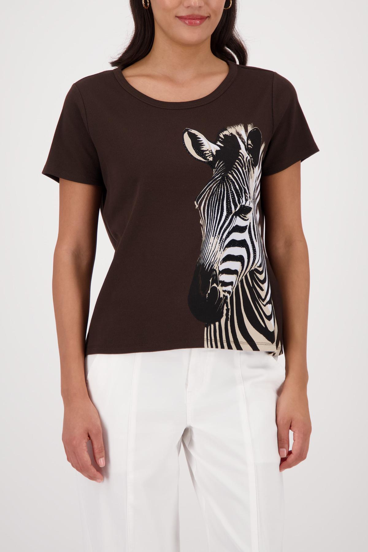 T-Shirt mit Zebra-Print 36 - Dark Chocolate