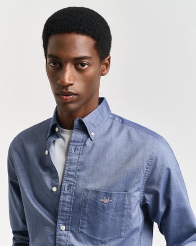 Regular Fit Classic Oxford-Hemd Blau L