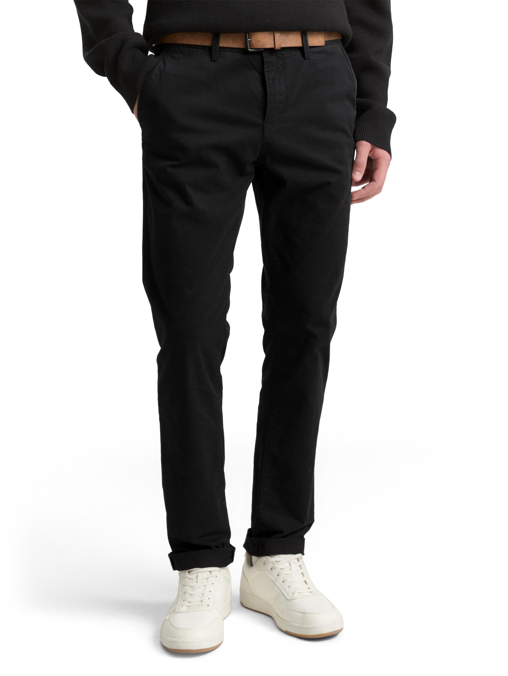 Slim Fit Chino Hose mit Gürtel 31/32 Slim Fit - Black