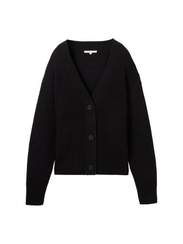 Cardigan mit V-Ausschnitt XL Regular Fit - Deep Black