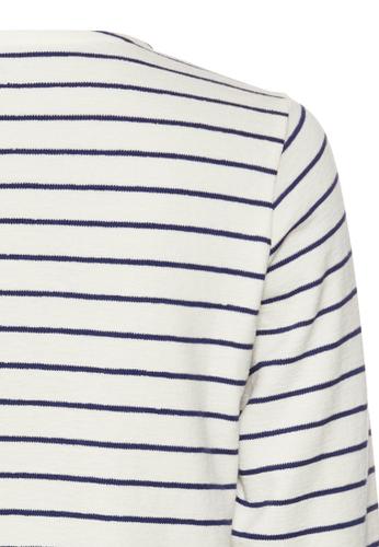 Gestreiftes Langarmshirt aus reiner Baumwolle S Regular Fit - Indigo Blue Stripes