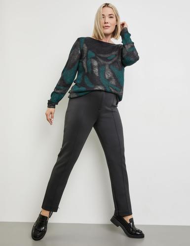 Pullover mit Print 50 Gerade geschnitten | Lässige Passform - Black Gemustert