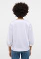 Satin Shirt Bluse Satingewebe 3/4-Arm 40/Dreiviertelarm LOOSE FIT - Weiß
