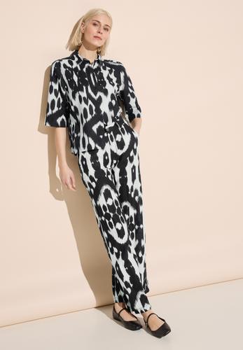 Leinenhose mit Print 34/30 - Black
