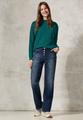 Strukturmix Dolman Pullover XL - Petrol Green