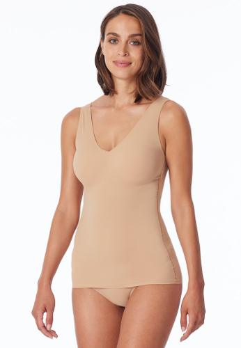 Top mit Pads Beige 40