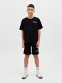 JJCHARGE PRINTED TEE SS CREW NECK JNR 140 Locker geschnitten - Black