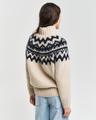 Fair Isle Stehkragenpullover S - Cream
