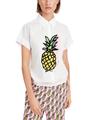 Bedruckte Bluse "Rethink Together" 38 - White