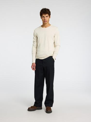 SLHROME LS KNIT CREW NECK NOOS Grau XXL