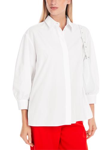 Oversized Hemdbluse in 100 % Baumwolle 36 - White