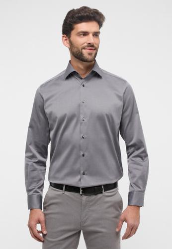 Cover Shirt Twill Langarm 40/Langarm - 65cm MODERN FIT - Grau
