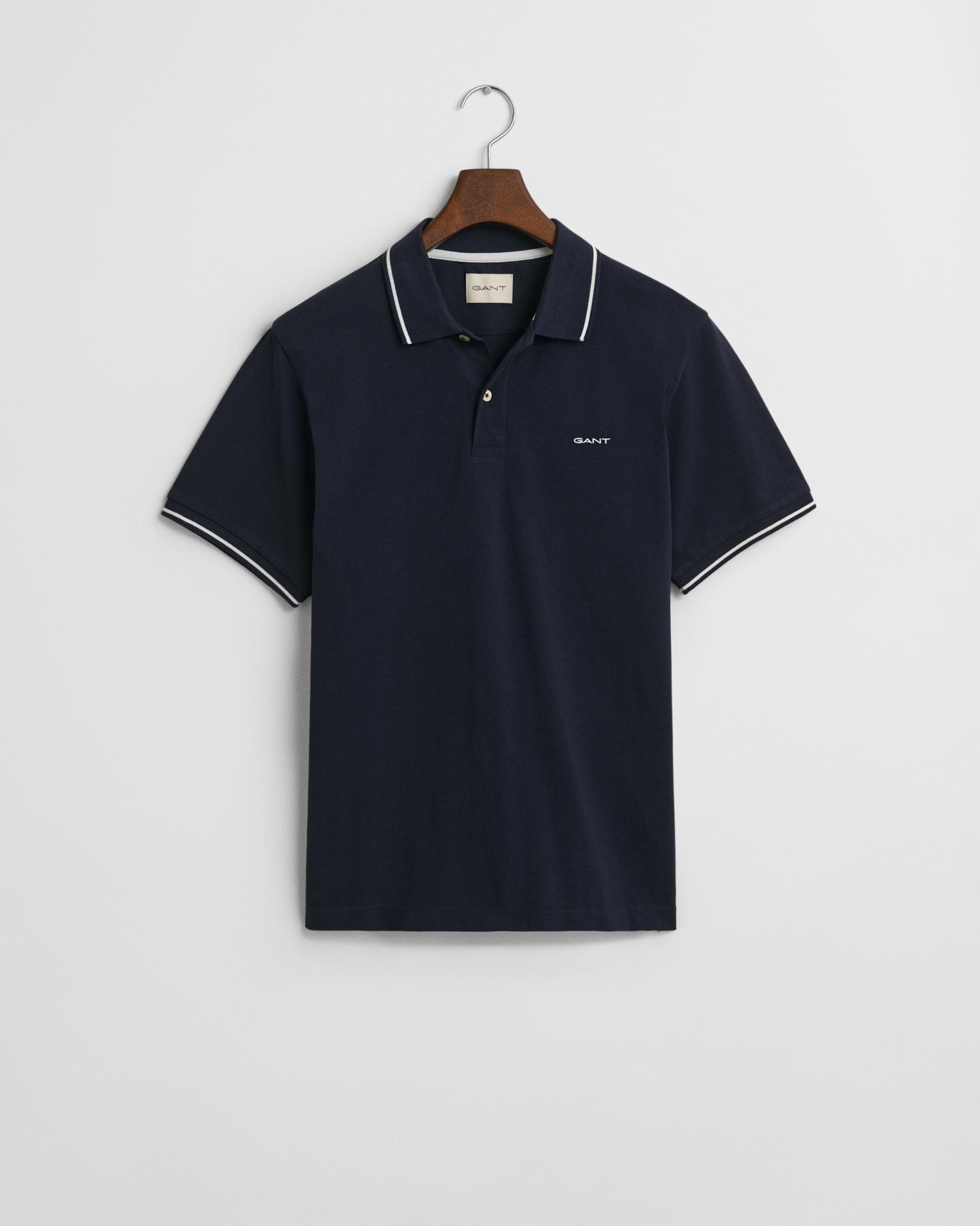Tipped Piqué Poloshirt L - Evening Blue