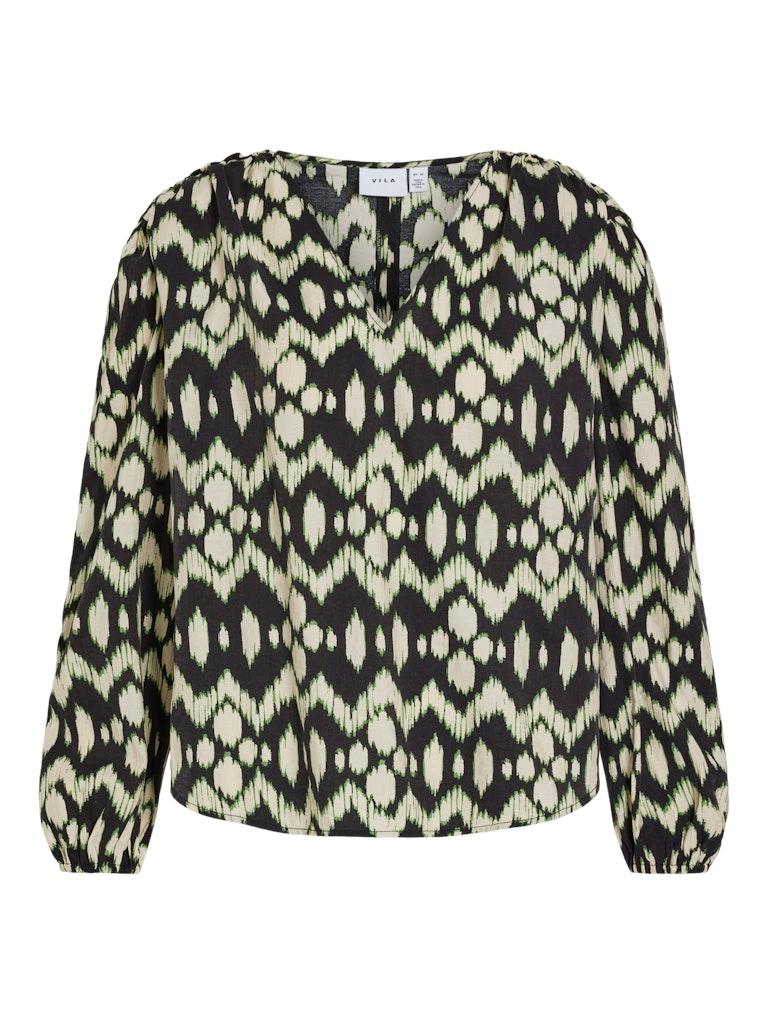 VIKALLILA GRY V-NECK L/S SHIRT Schwarz 40