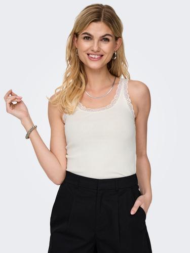 ONLSARA SHARAI LACE TANK TOP JRS NOOS XS Normal geschnitten - Cloud Dancer