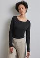 Shirt mit U-Boot-Ausschnitt 38 - Black