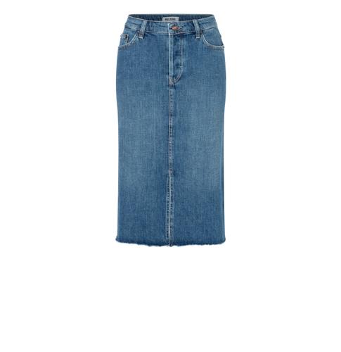 MAC JEANS - MIDI SKIRT, Fluent comfort denim L/OL - Blau