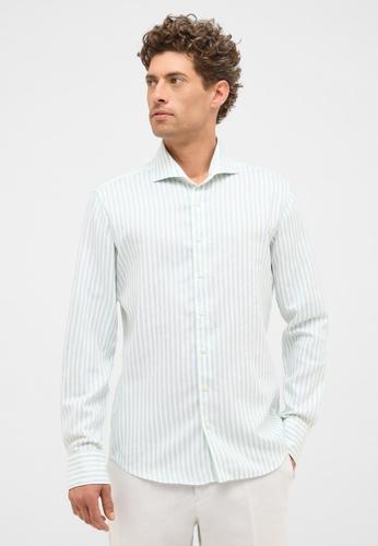 Linen Shirt Twill Langarm 42/Langarm - 67cm SLIM FIT - Pistazie