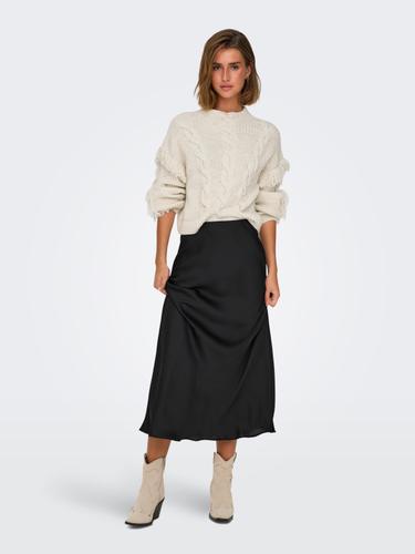 ONLHOLLY LS SHORT CABLE HIGH NECK RP KNT M Verkürzt - Birch