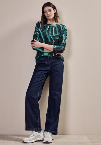 Bedrucktes Langarmshirt L - Black Melange
