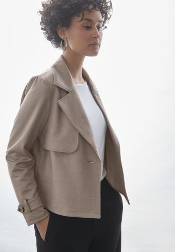Kurze Velours Jacke 34 - Breezy Beige