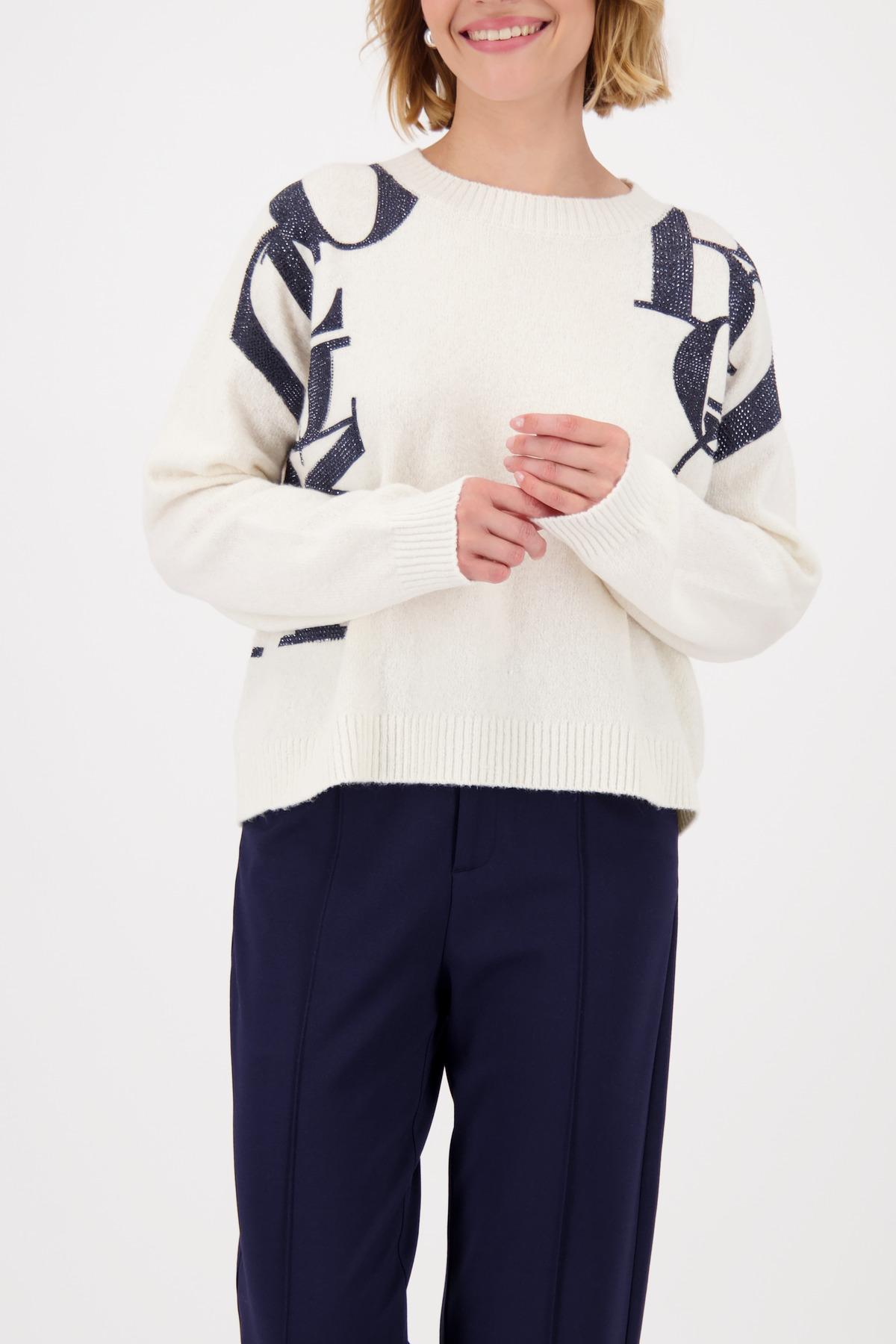 Strickpullover mit Buchstabenaufdruck 46 - Off-white