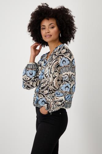 Bluse mit Ornamentmuster 38 - Schwarz Gemustert