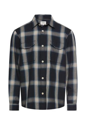 Langarmhemd aus reiner Baumwolle XXL Regular Fit - Dark Navy