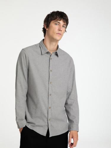 SLHSLIMOWEN-BRUSHED SHIRT LS NOOS Grau XXL