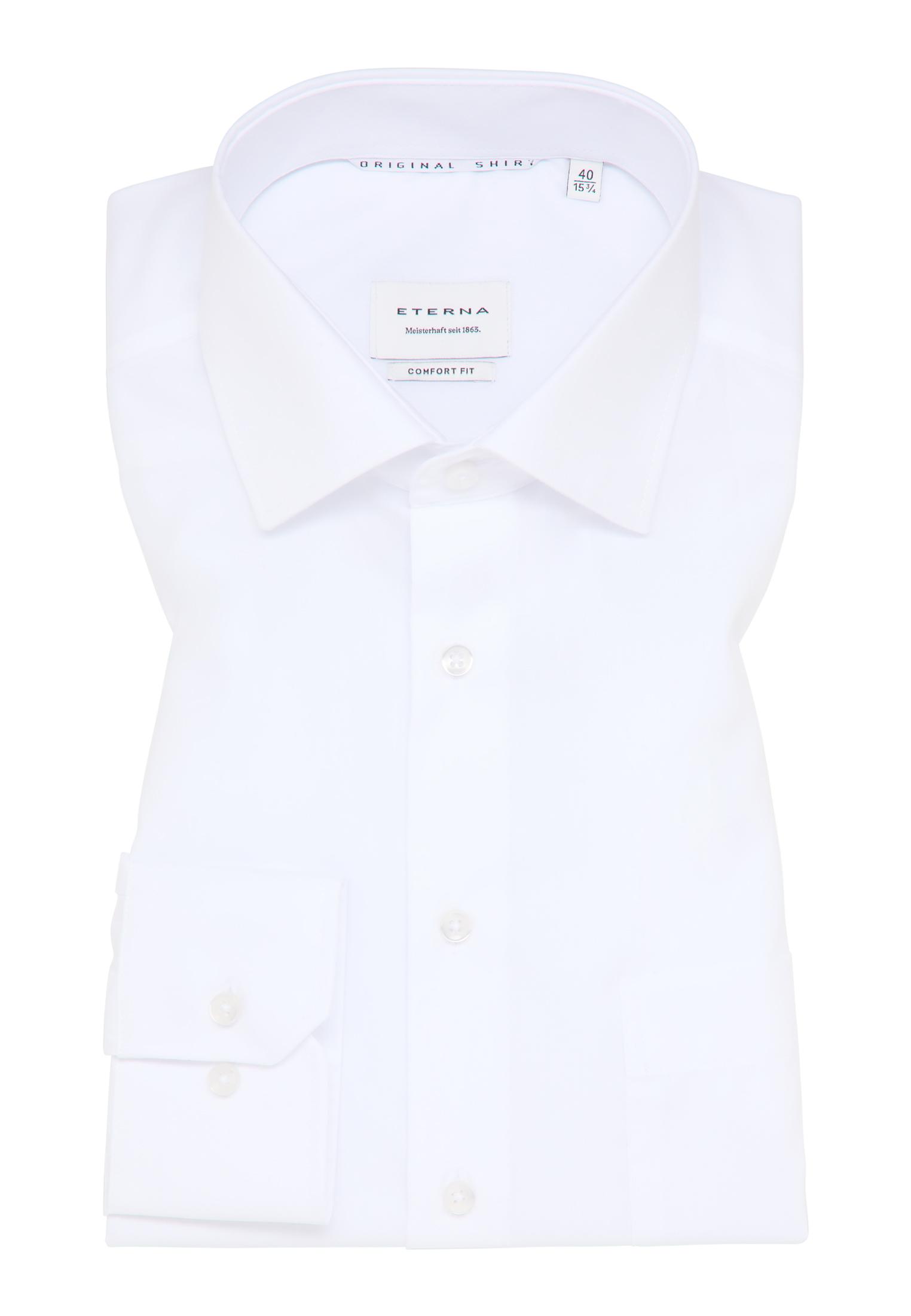 Original Shirt Popeline Langarm 43/Langarm - 65cm COMFORT FIT - Weiß