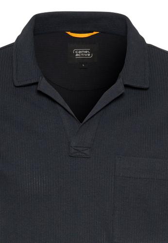 Kurzarm Poloshirt mit Brusttasche Blau L
