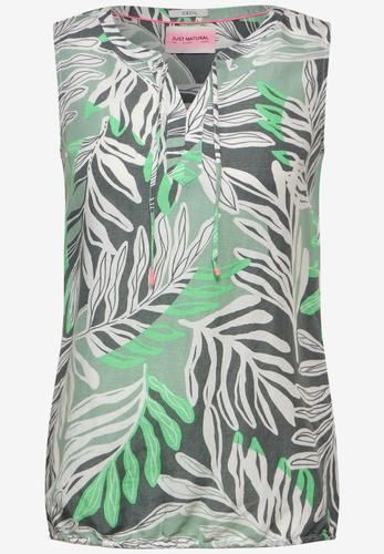 Leinenmix Blusentop M - Soft Salvia Green
