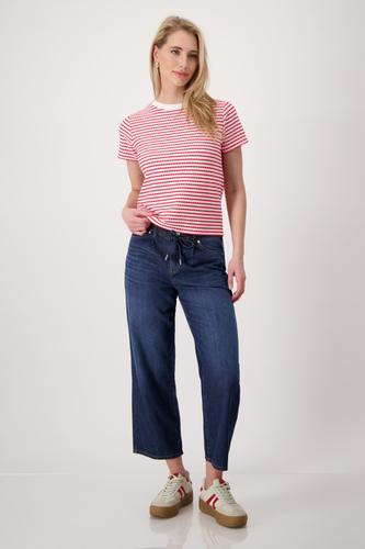 T-Shirt mit Struktur 36 - Red Ringel