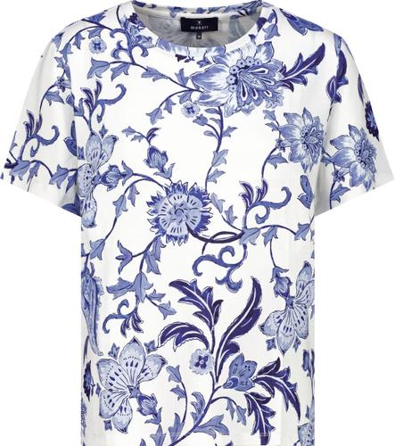 T-Shirt mit Blumenmuster 42 - Marine Gemustert