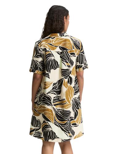 Kleid mit Leinenanteil 36 Regular Fit - Neutral Cut Leaves Design