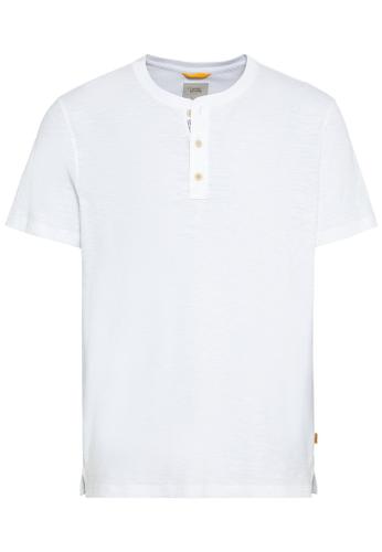 Kurzarm Henleyshirt aus reiner Baumwolle Weiß 4XL