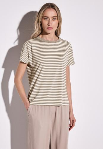 Gestreiftes T-Shirt Beige 36